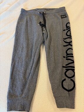 Calvin Klein Gray Logo capri Sweatpants